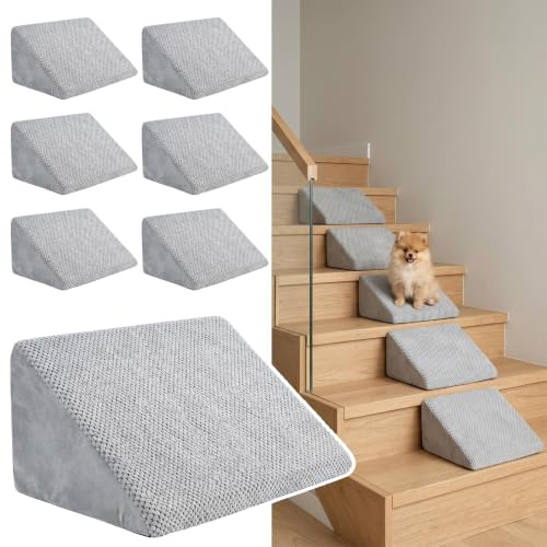 Rampa para Perros 6 Escalones, Escalera Suave para Perros Pequeños y Gatos
