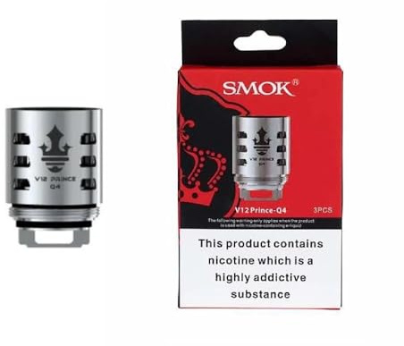 Auténtica Bobina Cuádruple SMOK TFV12 Prince-Q4 para TFV12 Prince Tangue 0,4 Ohm con la Extra banda Vape Sin Tabaco y Sin Nicotina
