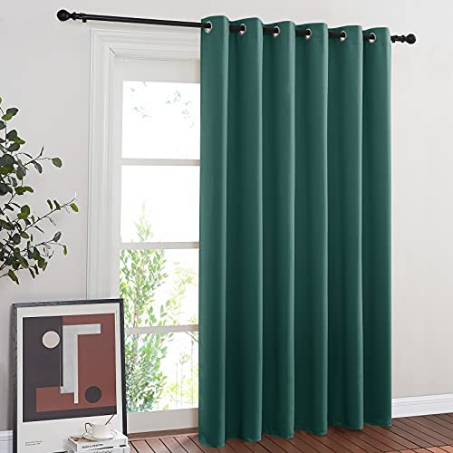 NICETOWN Tenda oscurante per finestra della camera da letto, decorazione per la casa, isolamento termico, drappeggio, per loft, camera degli ospiti (verde caccia, 1 pannello, 203 x 213 cm)