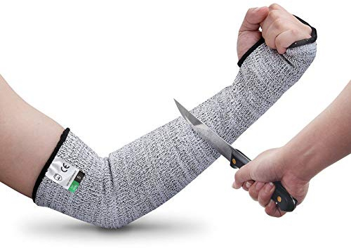 Mangas Resistentes a Cortes Certificado EN388 y Clasificado Nivel 5 (más alto) Mangas para Soldadura de Trabajos de Cocina de Jardín Manguitos Ciclismo