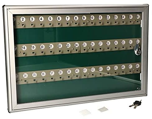 KOTARBAU® Armadietto portachiavi argento per montaggio a parete 48 chiavi