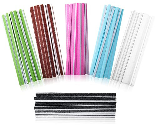 Honoson 120 Stück Schleif Zweige Gepolsterte Schleifstäbe für Modelle Holzbearbeitung Hobby Kunsthandwerk, Gemischte Körnung 80 100 120 180 240 320