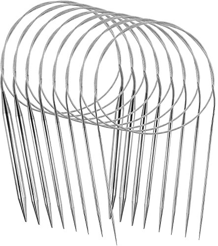 Unvtap Rundstricknadeln Set 80cm aus Edelstahl - 8 Stück für Webprojekte, 2/2,5/3/4/5/6/7/8mm