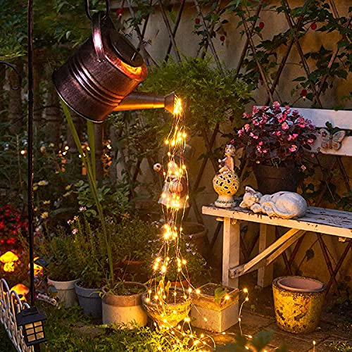 lifemet Annaffiatoio Solare Luci Decorazioni Giardino Luci da Esterno Impermeabile LED Lampada Solari Vintage Stella Fata Sculture Decorative per Terrazzo,Giardino,Balcone,Cortile,Partito con Staffa
