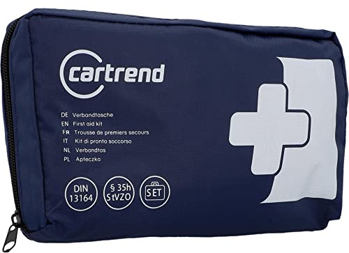 cartrend Kfz-Verbandtasche DIN 13164, Erste-Hilfe-Tasche, Verbandtasche Auto, blau