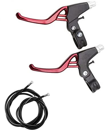 CHUANGOU 1 Paire Leviers de Freins de vélo，Poignée de Frein de Vélo，pour Vélos Montagne, Vélo Pliant，Vélo Course Etc（Rouge）.