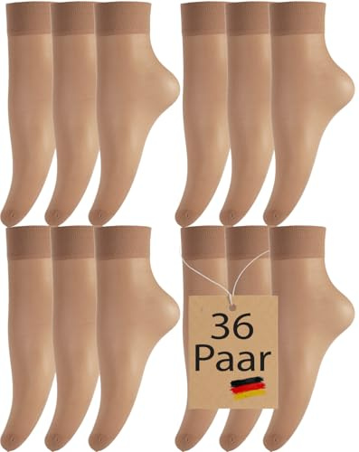 BANANANALU 12 par 20 fina strumpor nylonstrumpor finstrumpsstrumpor storpack, Naturale 36 par, One Size
