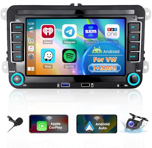 Hikity Android 13 Autoradio Navi Für VW Golf 5 V 6 EOS Passat B6 Touran Polo Caddy Wireless Carplay Android Auto,1+32GB, 7Zoll 2Din Radio mit GPS WiFi Bluetooth FM RDS Hi-Fi MIC + AHD Rückfahrkamera