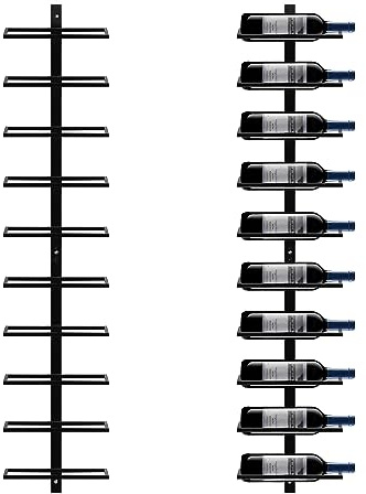 Yaheetech Wall Mounted 10-Bottle Wine Rack, Iron Storage for Kitchen & Bar