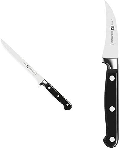 Zwilling Professional S Filiermesser, Klingenlänge: 18 cm, Schwarz & 1001437 31020-051 Professional S Schälmesser, Rostfreier Spezialstahl,Sonderschmelze,genietet,Vollerl,70mm,schwarz