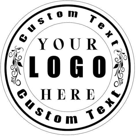 Cozifitgear Stempel mit individuellem Business-Logo, doppelter runder Rand, 3 Zeilen Text, selbstfärbend, Stempel, Gummi, personalisierbar, für lokale Geschäfte, personalisierbar, Schwarz, DZYZ001