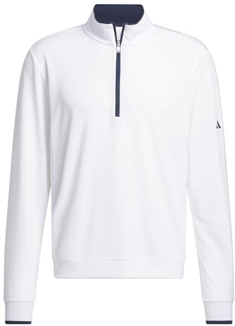 adidas Men's Lightweight Half-Zip Top, white, M
