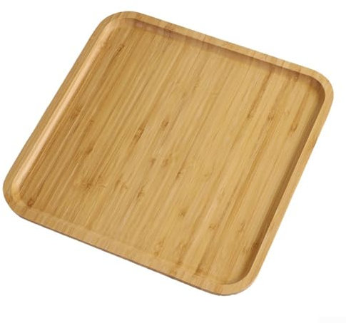 Quadratisches Bambus-Tablett für Abendessen, Partys und Bars, lange Haltbarkeit (30 x 30 x 1,5 cm)