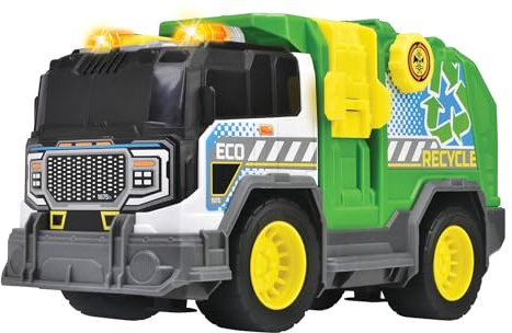 Dickie Toys - Recycle Truck (30 cm) - großes Müllauto ab 3 Jahre mit Funktionen & Zubehör, Spielzeug-Müllabfuhr für Kinder mit Licht & Sound, inkl. Batterien