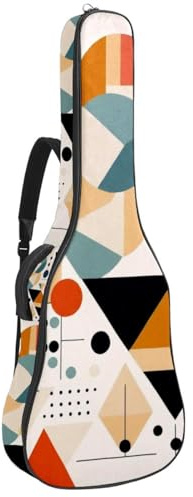 Universal Gitarrentasche, wasserdichte Gigbag für 40/41/42 Zoll Akustikgitarre, mit mehreren Taschen und Schutzschicht, schöne abstrakte geometrische, mehrfarbig, 42.9x16.9x4.7 in, Gitarrentasche