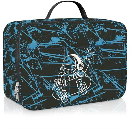 Clastyle Gamer Insulated Lunch Bag Large Thermal Cooler Bag for Boy Picnic Lunch Box Tote, Skateboard Boy