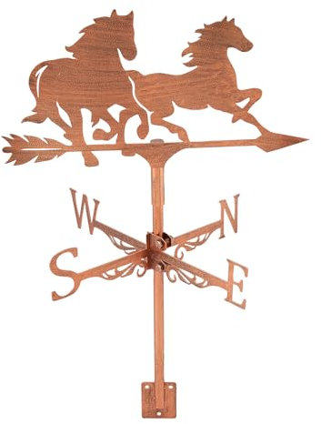 SUPERDANT Banderuola Segnavento di Cavallo in Metallo per Montaggio Sul Tetto - Indicatore di Direzione Del Vento per Animali - In Rame - Ventos