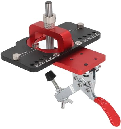 Verdeckte Scharnierschablone, 35-mm-Aluminiumlegierung 3mm 4mm 5mm 6mm Begrenzungen Bohrschablone Locator 66mm Endanschlag Rändelschraube Scharnierschablone für Schränke