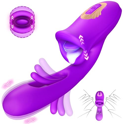 Zungen-Sexspielzeug Vibrator Sex Spielzeug für die Frau, G Punkt Vibrator Dildo-Vibratoren Klitorisstimulator 10 Zungenlecken 10 Flattern 10 Vibrationsmodi, Anal Sexspielzeug Sexspielzeug für Paare
