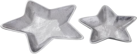 Dekoschalen Stern 2er Set Starlight Weihnachtsdeko Aluminium Farbe silber