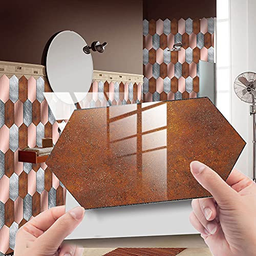 Fliesenaufkleber Braun Selbstklebende Klebefliesen, Wandfliesen Aufkleber,Wasserdicht Fliesensticker Fur Kuche Badezimmer Dekorative Stickerfliesen,Wohnzimmer Dekoration