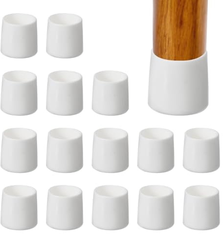 PATIKIL Tappi in Gomma Rotondi per Gambe di Sedia 3/4 Bianco 16Pz | Protezioni per Pavimenti di Mobili in Plastica Rumori, Senza Graffi, per Proteggere Il Pavimento in Legno Duro