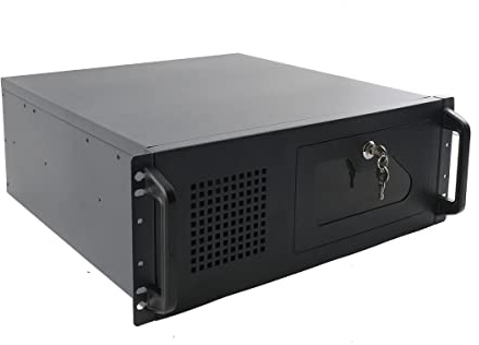 Lfhelper 4U Servergehäuse Rack-Gehäuse, Rackmount PC-Gehäuse 7 x 3.5 HDD Laufwerkschächte, 7 x PCI-Steckplatz mit Sicherheitsschlüssel und Zwei USB 2.0-Anschlüssen