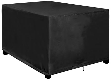 OOOXZO Bache Protection Table Exterieur Grande Taille 150x90x70cm/LxWxH Bache Impermeable Exterieur Housses pour Mobilier de Jardin, Tissu Oxford, 600D Rectangulaire Housse Salon de Jardin-Noir