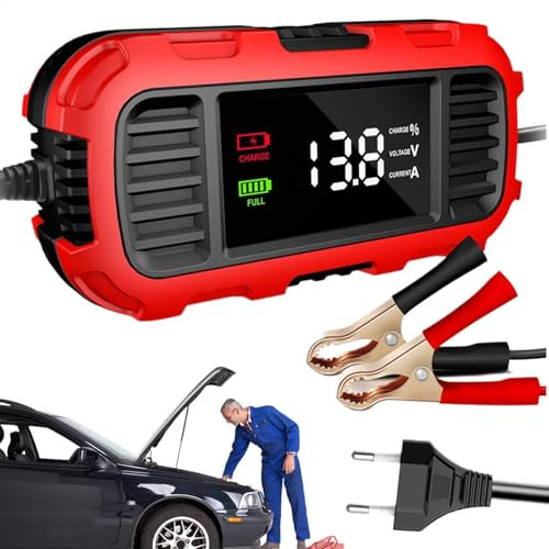 Motorrad-Ladegerät für Batterie, Motorrad-Ladegerät | 12V Kfz-Motorrad-Ladegerät | Erhaltungsladegerät für Motorräder, intelligentes Autobatterieladegerät mit Digitalanzeige