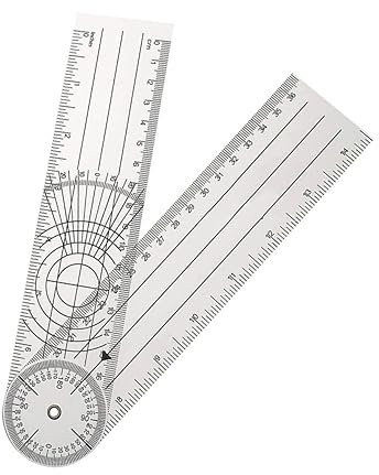 Angoily Transparenter Winkelmesser Kunststoff Goniometer Für Medizinische Gelenkmessungen Kunststoff Goniometer Protractor Zur Präzisen Winkelmessung Von Ellenbogen Knie Und Fingergelenken