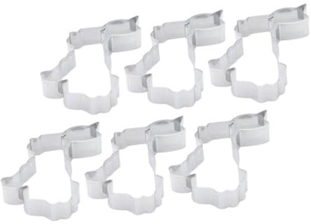 MAGICLULU Rabbit 6pcs Easter Biscuit Moulds Stainless Steel Cookie Mould Baking Tool Easter Decorative Supplies Random Style