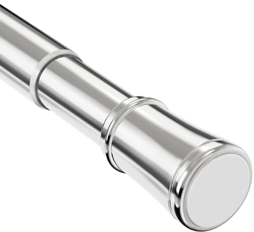 Duschgardinstång i rostfritt stål, utdragbar duschdraperistång, ingen borrning, spänningsstång, justerbar gardinskena för vardagsrum, badrum, garderob, 85-230 cm, 33-91 tum, Ø 32 mm, silver