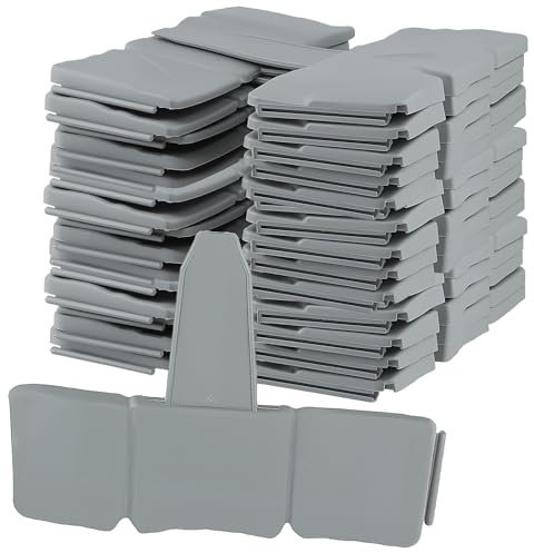 PINGEUI Lot de 30 bordures de jardin en plastique gris effet pierre pavée bordure de plantes bordure de pelouse bordure herbe bordure pour parterres de fleurs, terrasses, allées