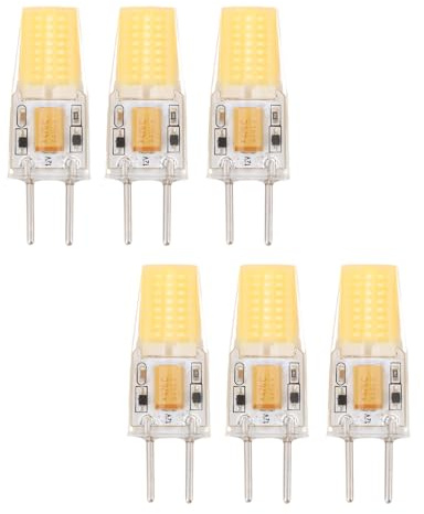 Pilipane GY6.35 Bulb Energy Risparmio di energia Piccola lampadina di pannocchia 5W Dissipazione di calore a 360 gradi per lampada a parete Lampada da parete Lampada 6pcs AC DC12V (Luce neturale)