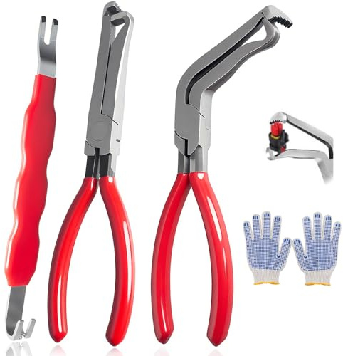 Yallmie 3Pcs Electrical Disconnect Pliers Set, Connector Disconnect Pliers with Anti-Slip Handle Fuel Line Disconnect Tool for Car Truck Maintenance Automotive Connectors & Sensors