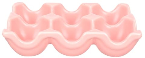 HOLIDYOYO Keramik Eierhalter 6-fach Eierablage Porzellan Kühlschrank Organizer Mit Rillen Für Schutz Stapelbar Rosa