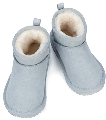 Mishansha Bottines d'hiver pour Enfant Chaudes Gris 27EU