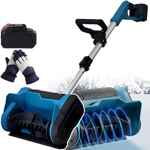 smafoseedding Barredora De Nieve Eléctrica Comercial - Quitanieves Manual De 600 W, Sopladora De Nieve Inalámbrica, Pala Quitanieves Portátil Y Plegable, Ideal para El Hogar 1battery
