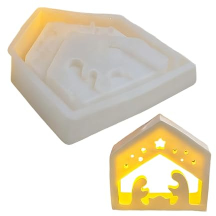 Stampo per presepe natalizio, stampo in silicone per candele profumate fatte a mano, gesso, resina, argilla, Halloween, Capodanno e altri