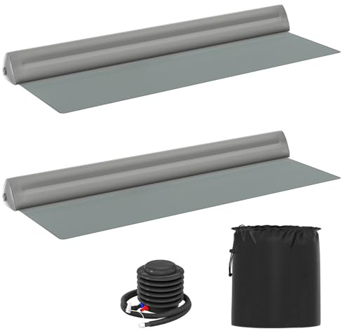 Soontrans Rausfallschutz Aufblasbar 150cm, Rausfallschutz Bett Reise 2er Pack mit Pumpe, Aufbewahrungstasche, Tragbar, Blitzschnell Aufblasen, Bettschutzgitter für Kinderbett, Elternbett(grau)