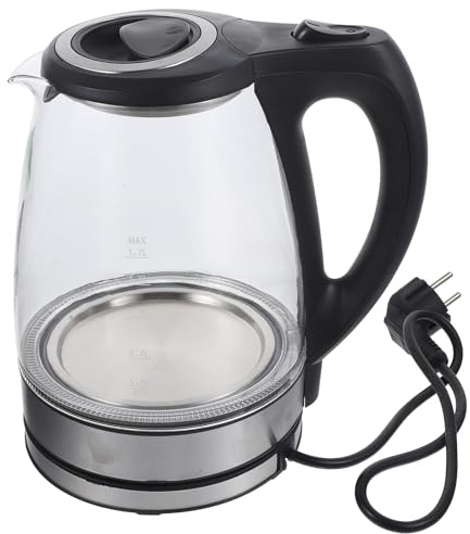 TOVINANNA Hervidor Eléctrico de Vidrio Tetera Eléctrica Portátil para Cocina Hervidor de Agua Rápido Apagado Automático