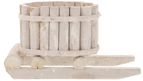DECHOUS Pot Bois Forme de Traîneau de Noël Jardinière pour Plantes de Noël Pot de Fleurs pour Compositions de Fêtes Décoratif pour Maison et Jardin