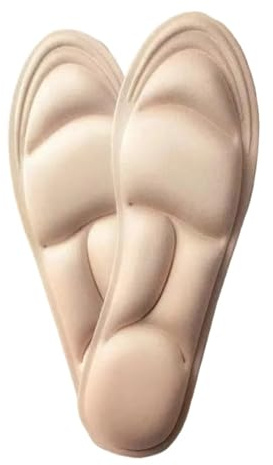 5D Sportinlägg For Skor Dam Herr Memory Foam Deodorant Kudde Löpinlägg For Fotvård Ortopediska Inlägg(Beige,EU35-36(23cm))