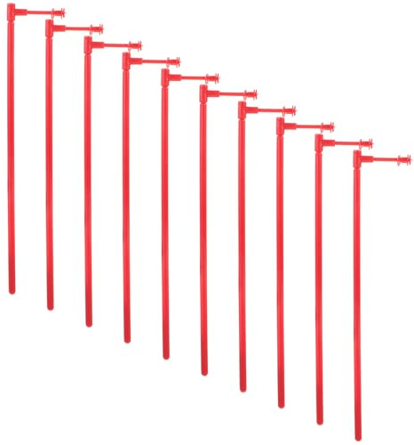 Veemoon Tiges pour Moulins à Vent en Plastique Rouge, Kit de 10 Pièces Réutilisables pour Bricolage et Décoration de Jardin, Accessoires Pratiques pour Éoliennes de Jardin, Barres Solides