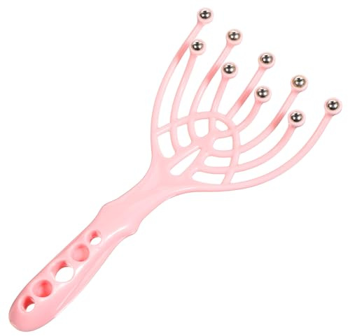 Didiseaon Masajeador Manual de Cabeza y Rascador de Cuero Cabelludo 9 Garras Rosa Bolas de Acero para Relajación en Casa y Alivio del Estrés Diario