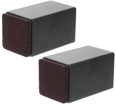 HOMSFOU Supporti per Gambe Mobili in Acciaio al Carbonio Feltrini, 2 Pezzi, Nero, Piedini Antiscivolo per Tavoli e Letti, per Superfici Delicate e Pavimenti in Legno