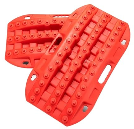 Bergungsbretter für Geländefahrzeuge 2 Stück Offroad-Traktionsbretter, 58 cm, kurze Recovery-Track-Traktionsmatte for 4WD-Schlamm, Sand, Schnee, Rampen, Reifen-Traktionswerkzeug, Rot/Schwarz(2PCS Red)