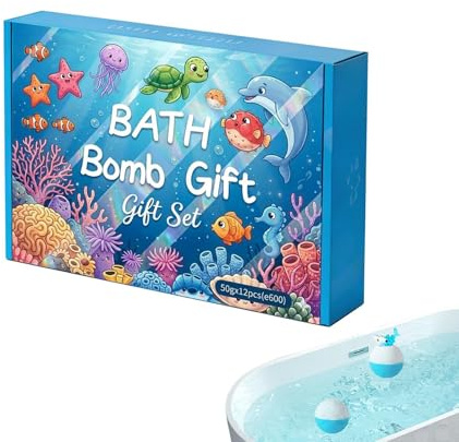 Boules de Bain à Bulles - 12 Pièces Jeu Bulles Coloré Sûr | Coffret Naturel,Pour Garçons Filles Amis Temps en Jardin Piscine Maison Jeux d'Eau Natation