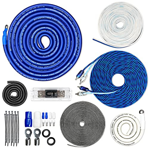CT Sounds Kit completo de instalación de cableado de amplificador OFC de calibre 1/0, AMPKIT-0GA-ELITE
