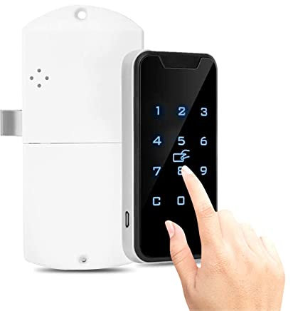 Electronic Cabinet Lock, Smart Digital/RFID Card Password Entry Lock, Touch Keypad Electronic Wardrobe File Cabinet Lock, Keyless Furniture Drawer Lock Door Lock Replacement for Home Office